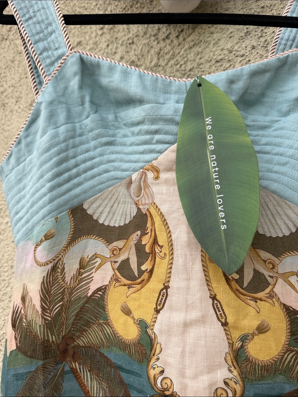 FARM Rio Multicolor Royal Sea Maxi Dress 100% Linen NWT - Picture 5 of 12
